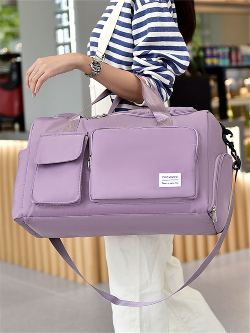 Letter Patch Decor Duffel Bag