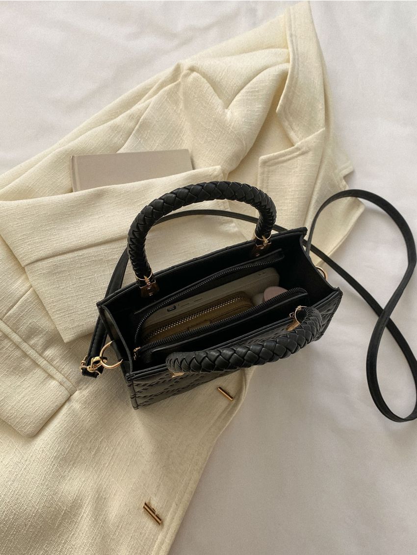 Geometric Quilted Square Bag