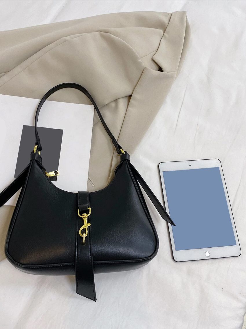 Metal Decor Hobo Bag