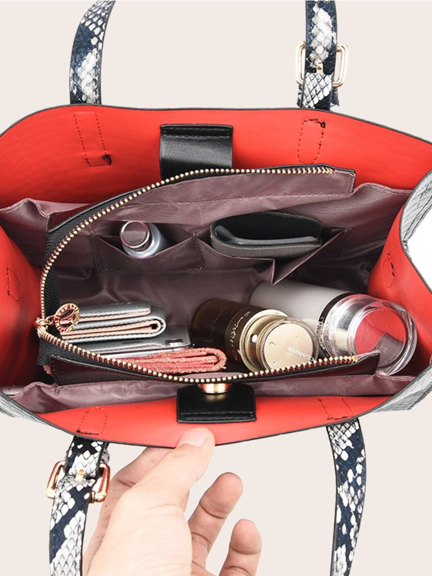 Crocodile Embossed Square Bag