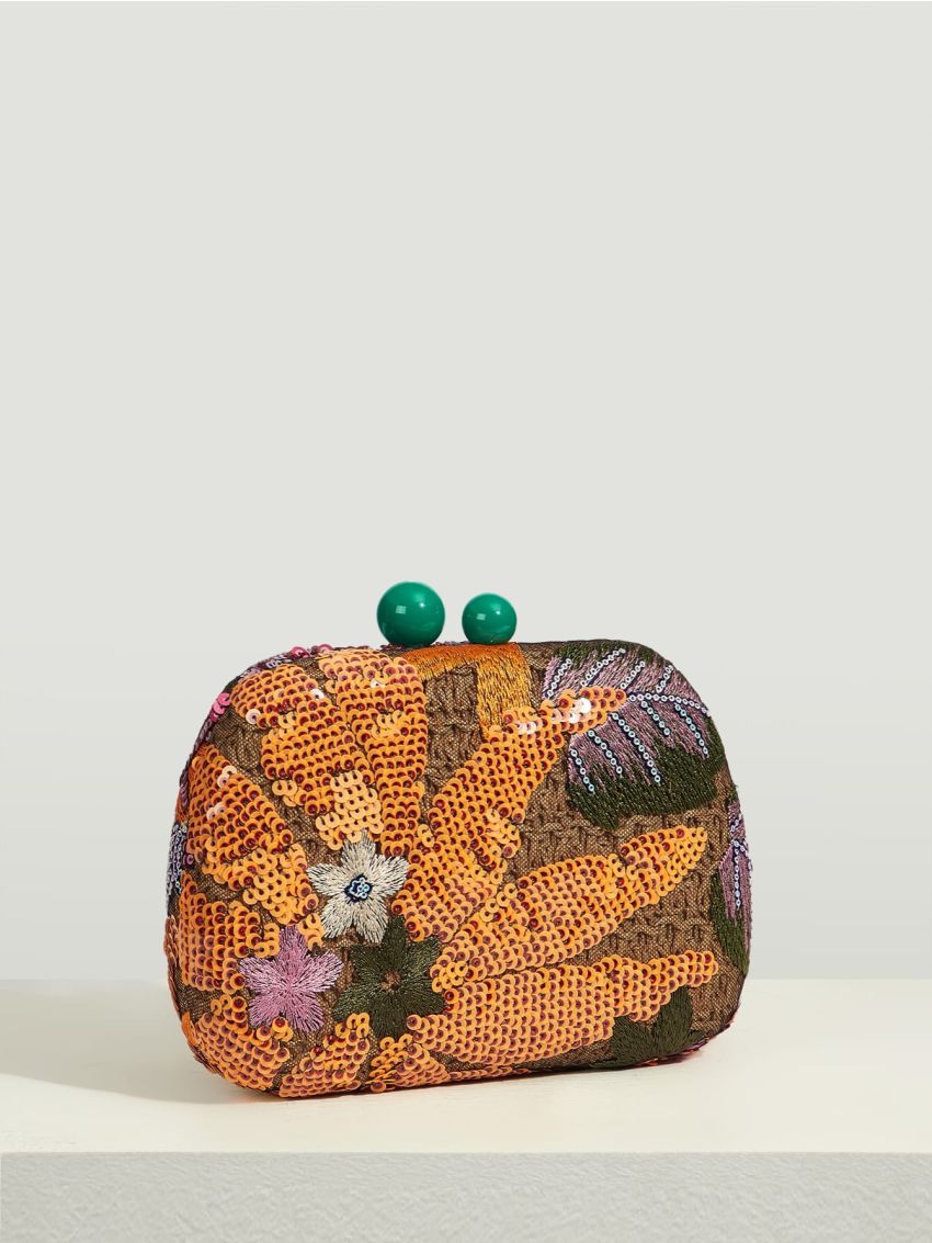 Mini Sequin Decor Straw Bag