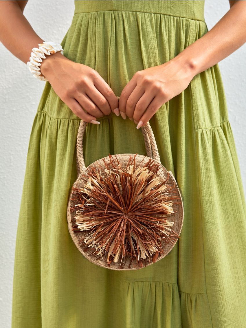 Mini Flower Decor Straw Bag