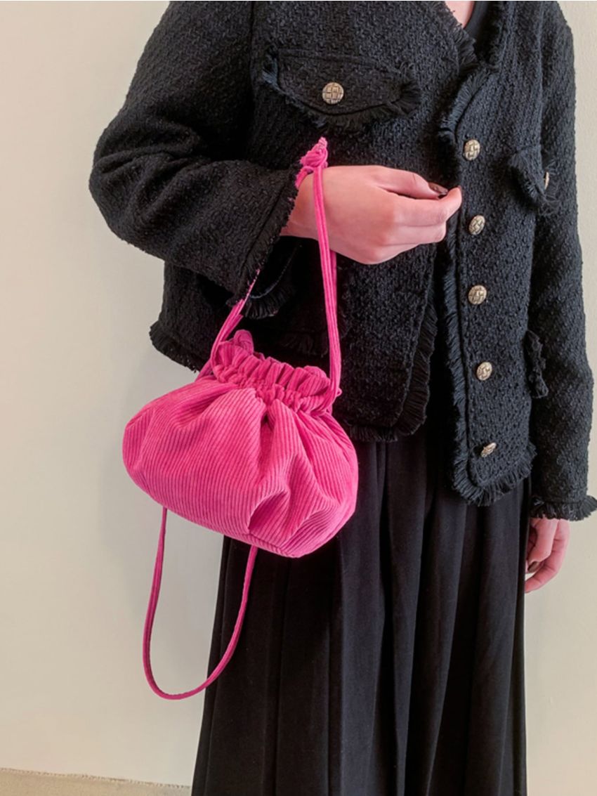 Mini Drawstring Design Bucket Bag