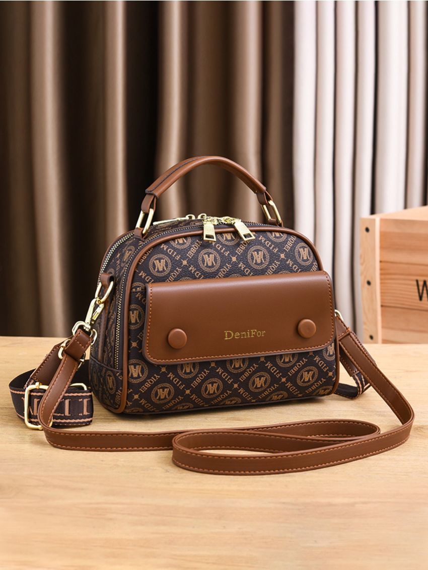 Letter Graphic Dome Bag