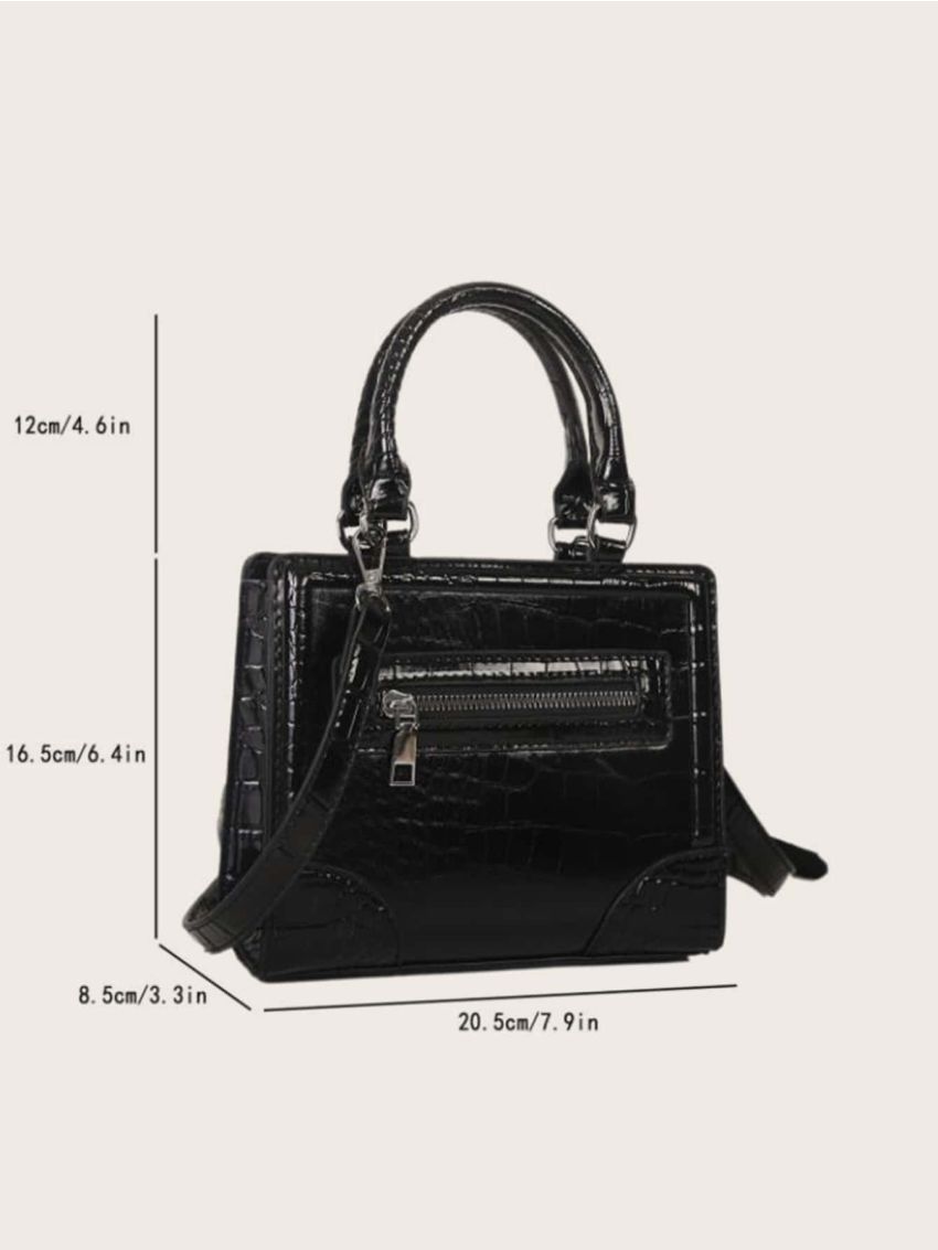 Mini Crocodile Embossed Square Bag