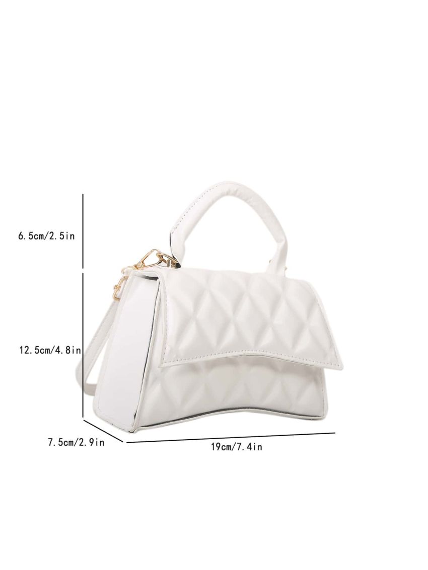Mini Novelty Bag Geometric Embossed Solid White