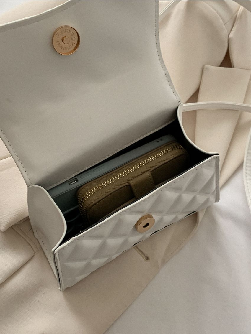 Mini Novelty Bag Geometric Embossed Solid Silver