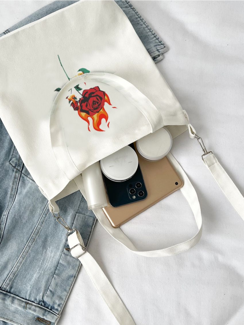 Floral Graphic Shopper Bag