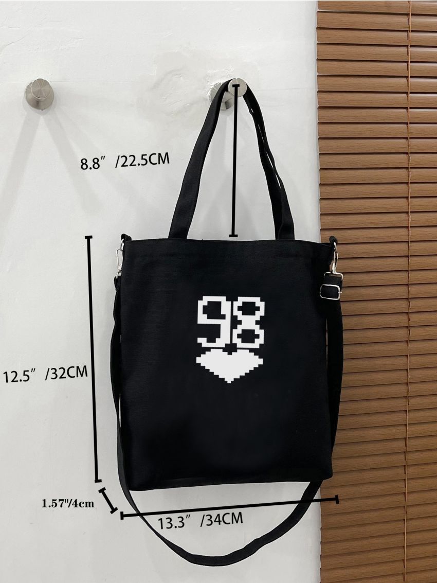 Letter Graphic Shopper Bag