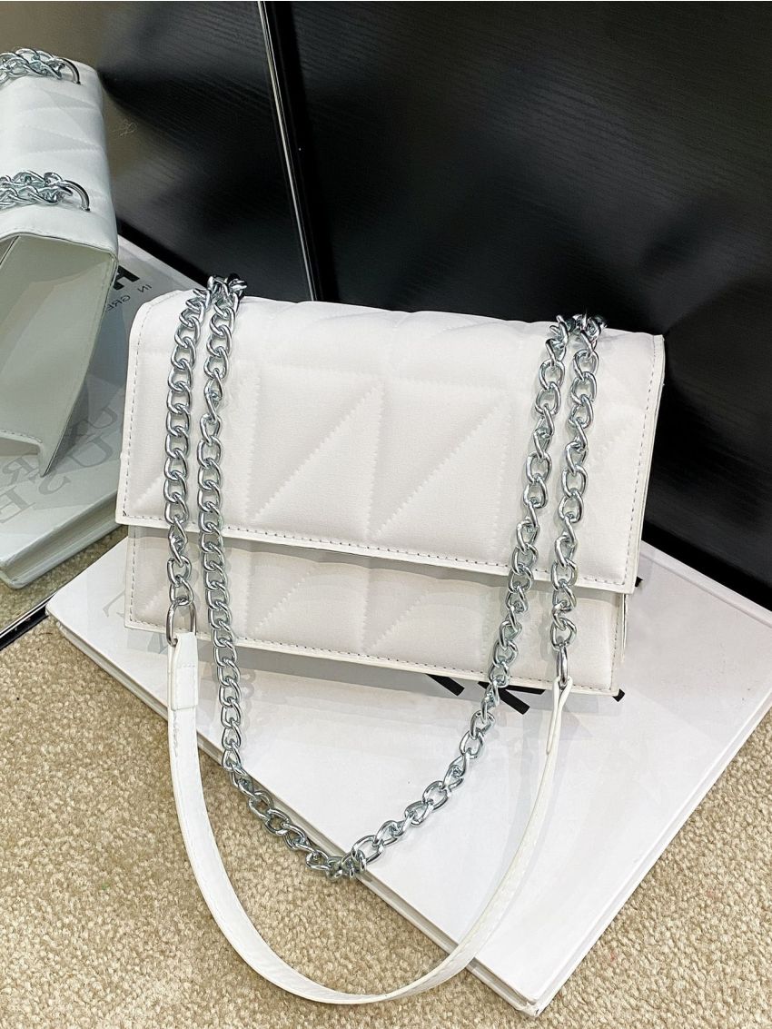 Quilted Flap Square Bag