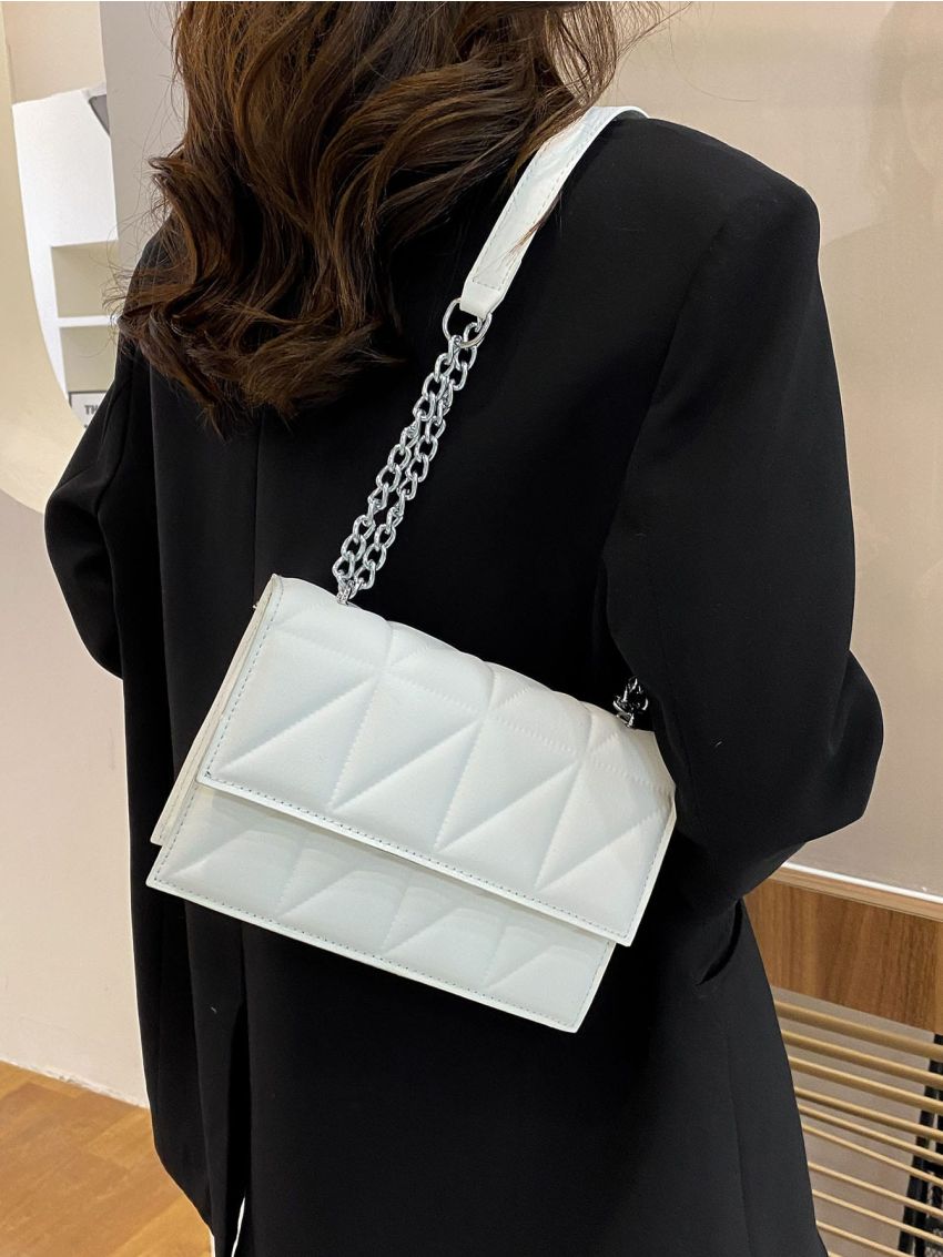 Quilted Flap Square Bag