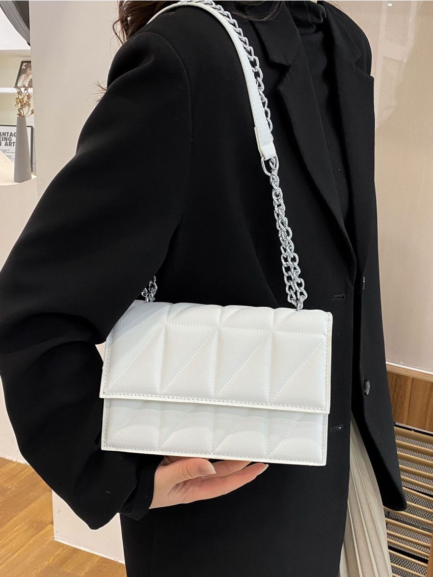 Quilted Flap Square Bag