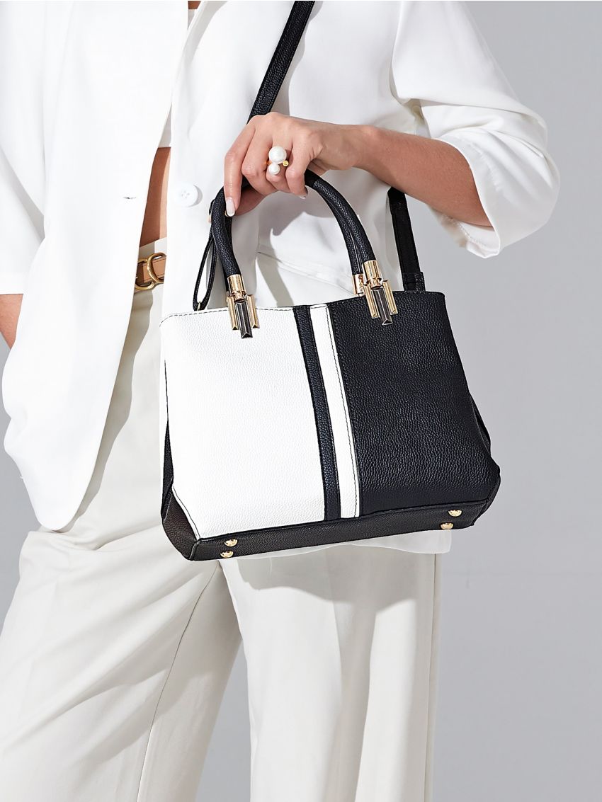 Colorblock Satchel Bag