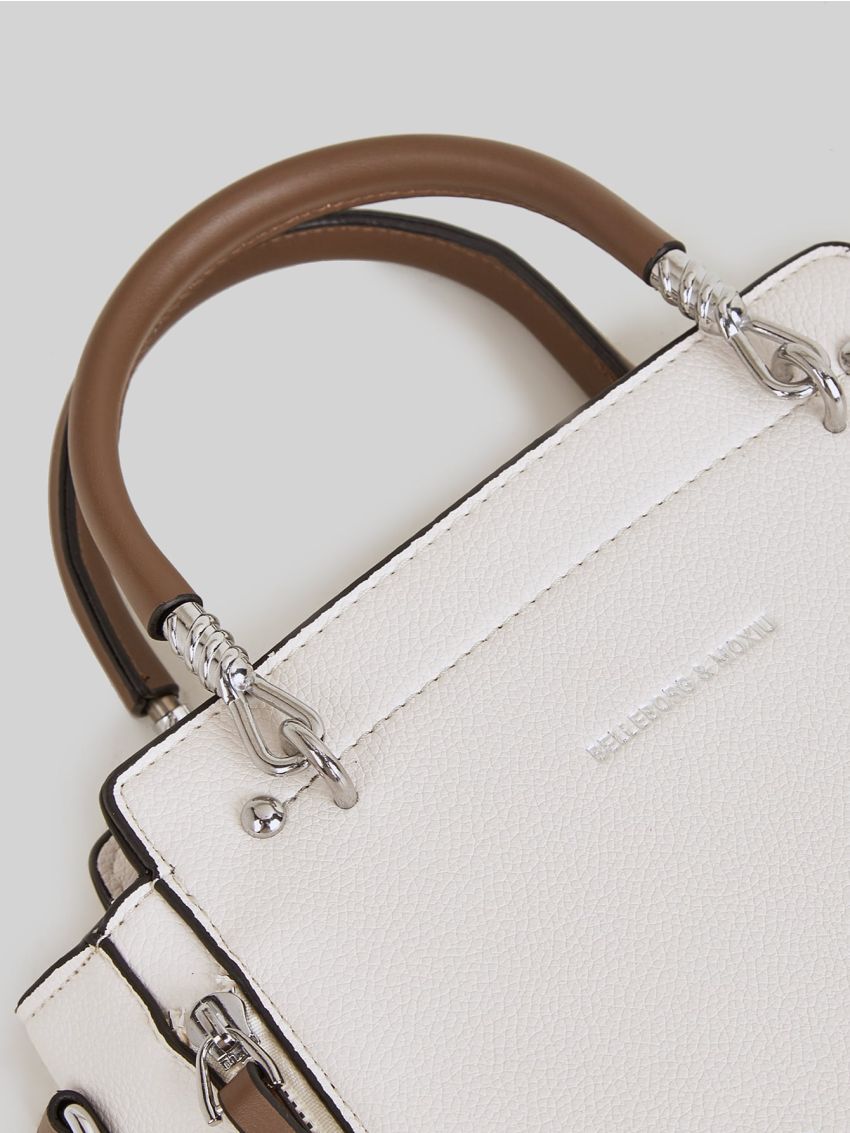 Letter Graphic Contrast Binding Square Bag