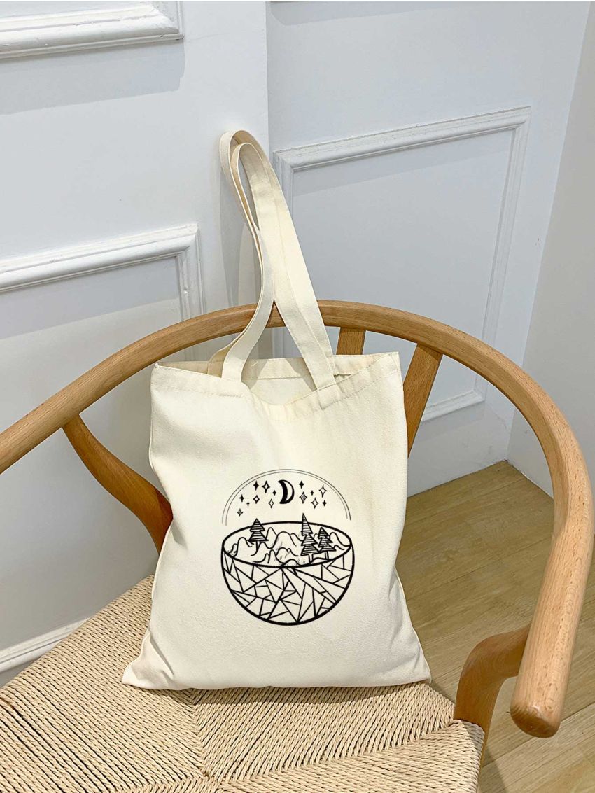 Letter Graphic Shopper Bag