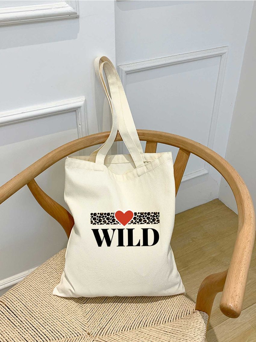 Letter Graphic Shopper Bag