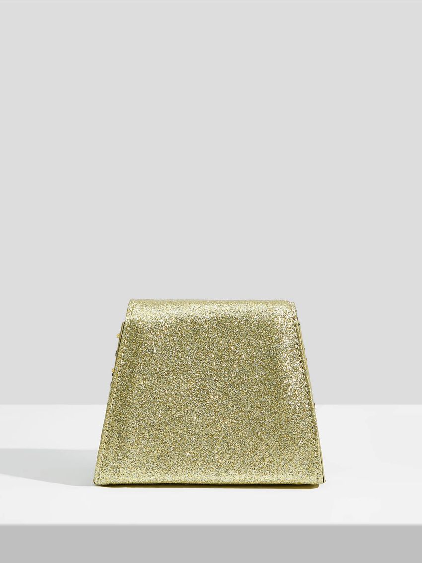 Mini Glitter & Sequin Decor Flap Square Bag