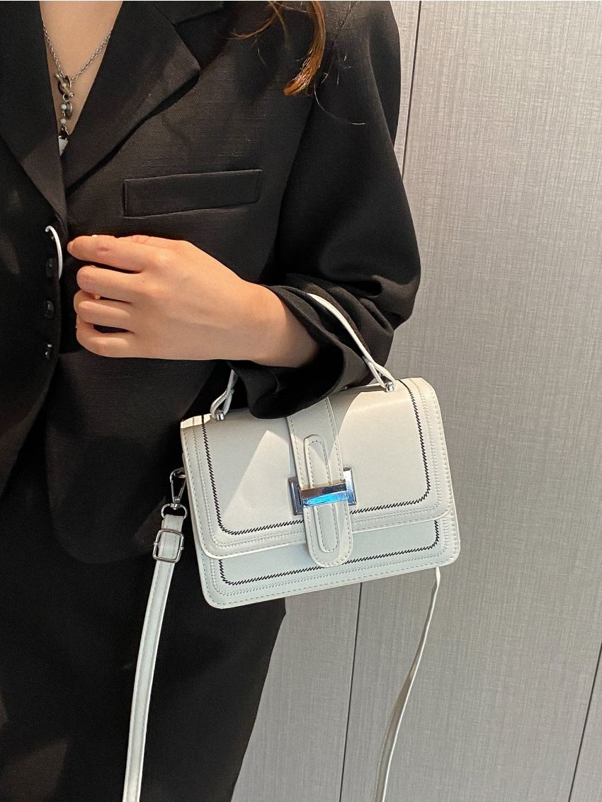Mini Stitch Detail Flap Square Bag