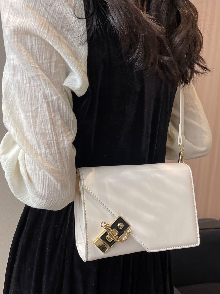 Mini Metal Decor Flap Square Bag