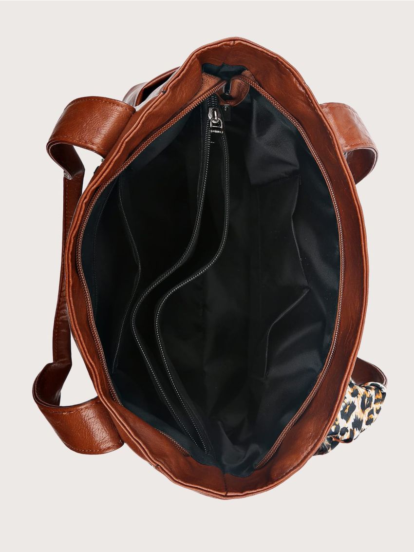 Twilly Scarf Decor Shoulder Tote Bag