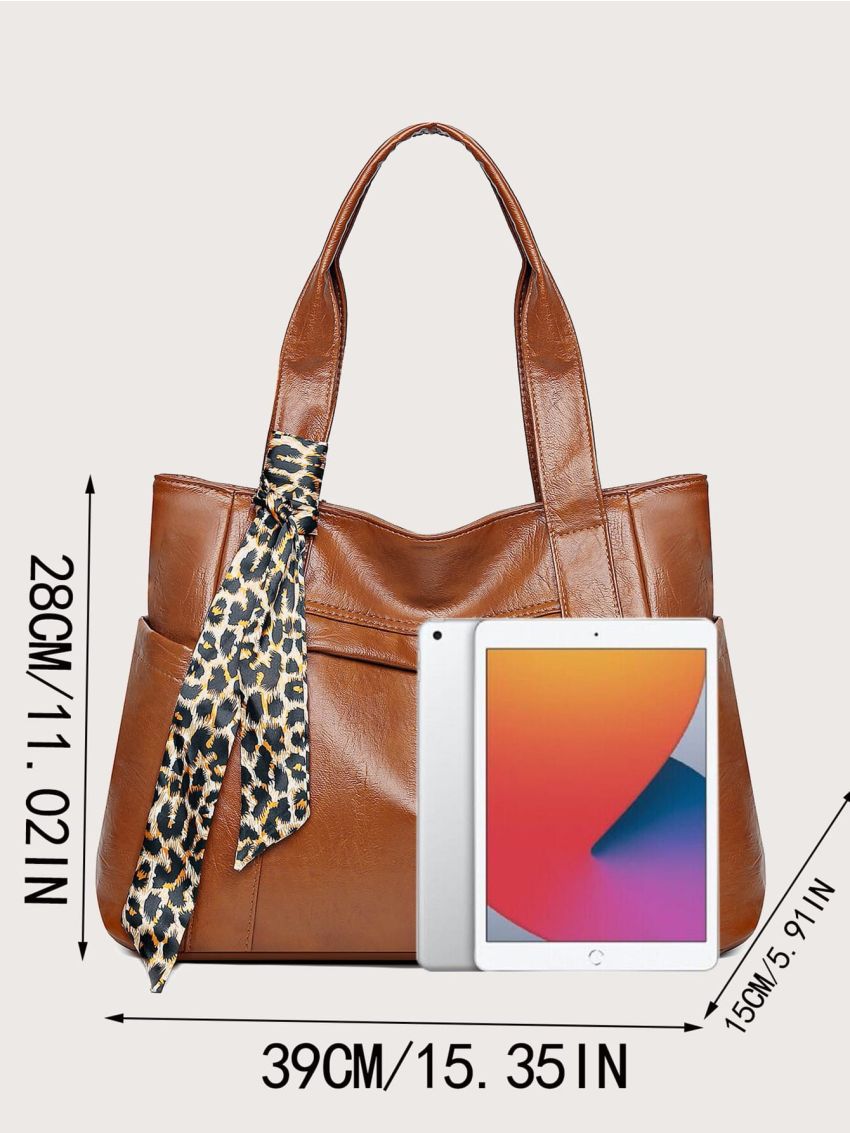 Twilly Scarf Decor Shoulder Tote Bag