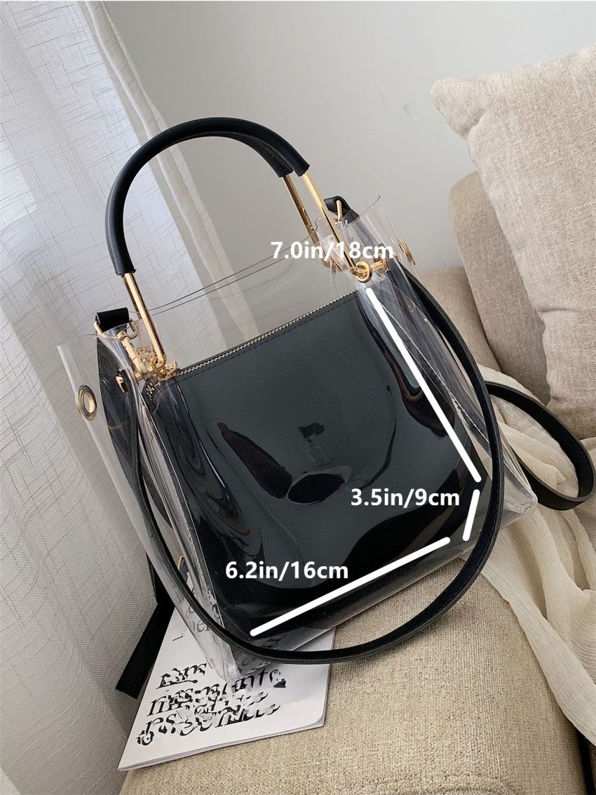 Clear Bucket Bag With Inner Pouch