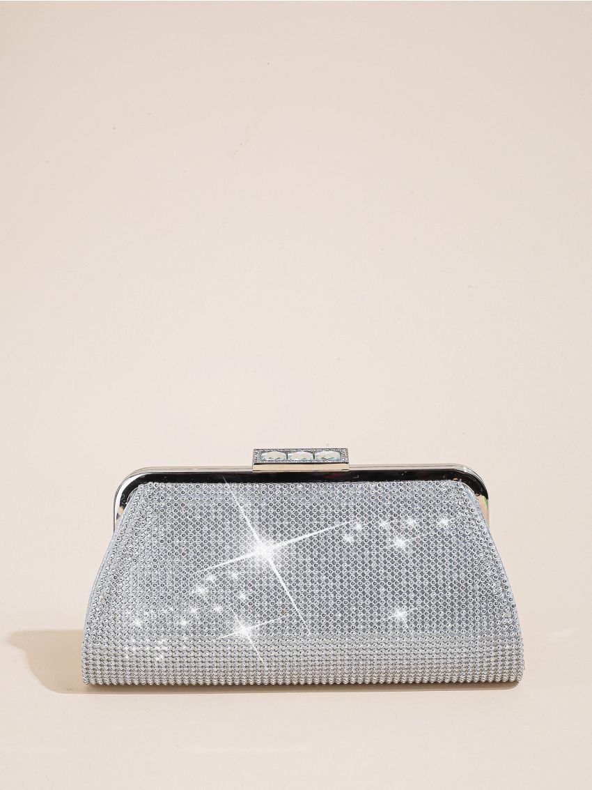 Rhinestone Decor Chain Evening Bag