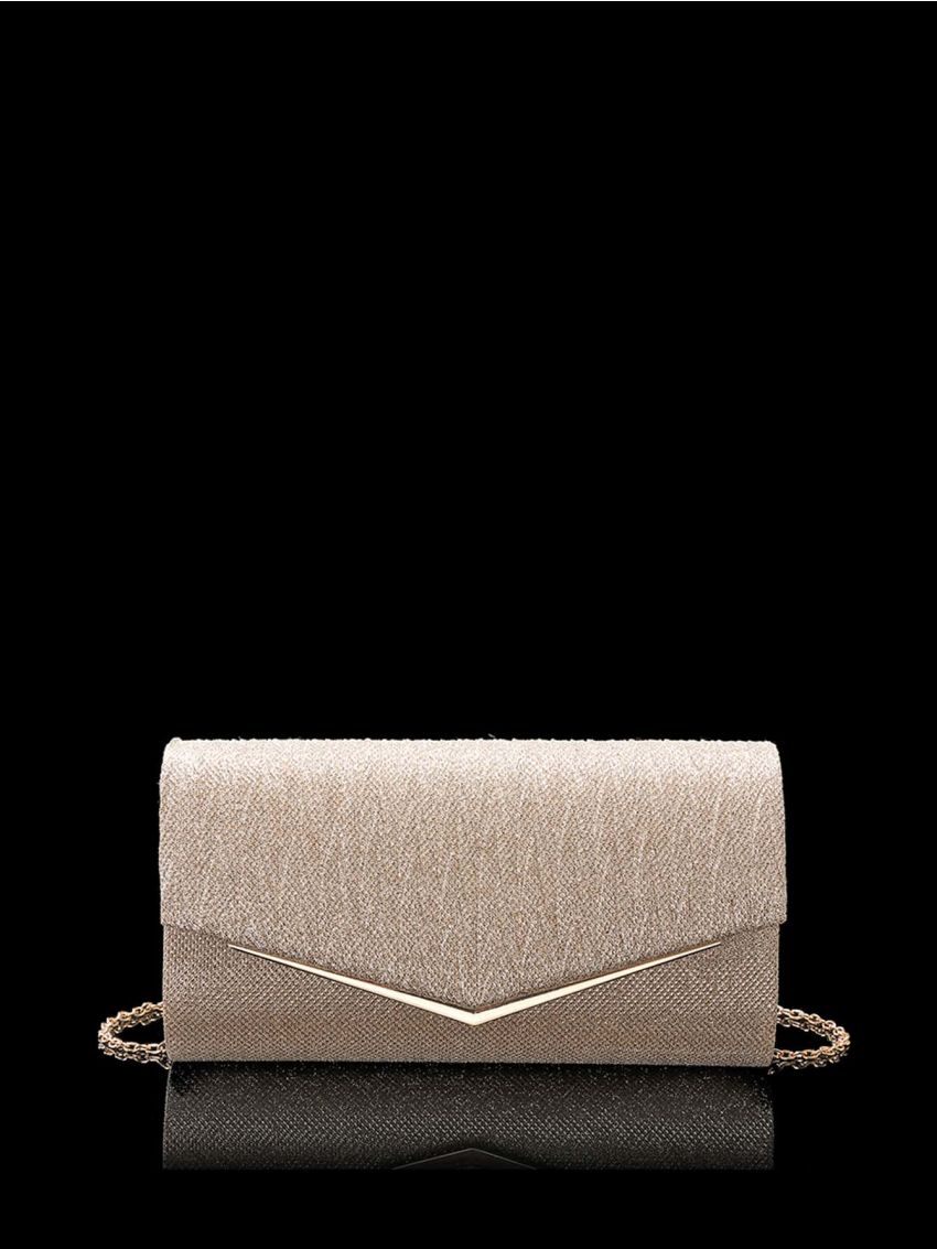 Glitter Metal Decor Chain Envelope Bag