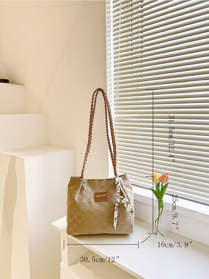 Twilly Scarf Decor Shoulder Tote Bag, Mothers Day Gift For Mom