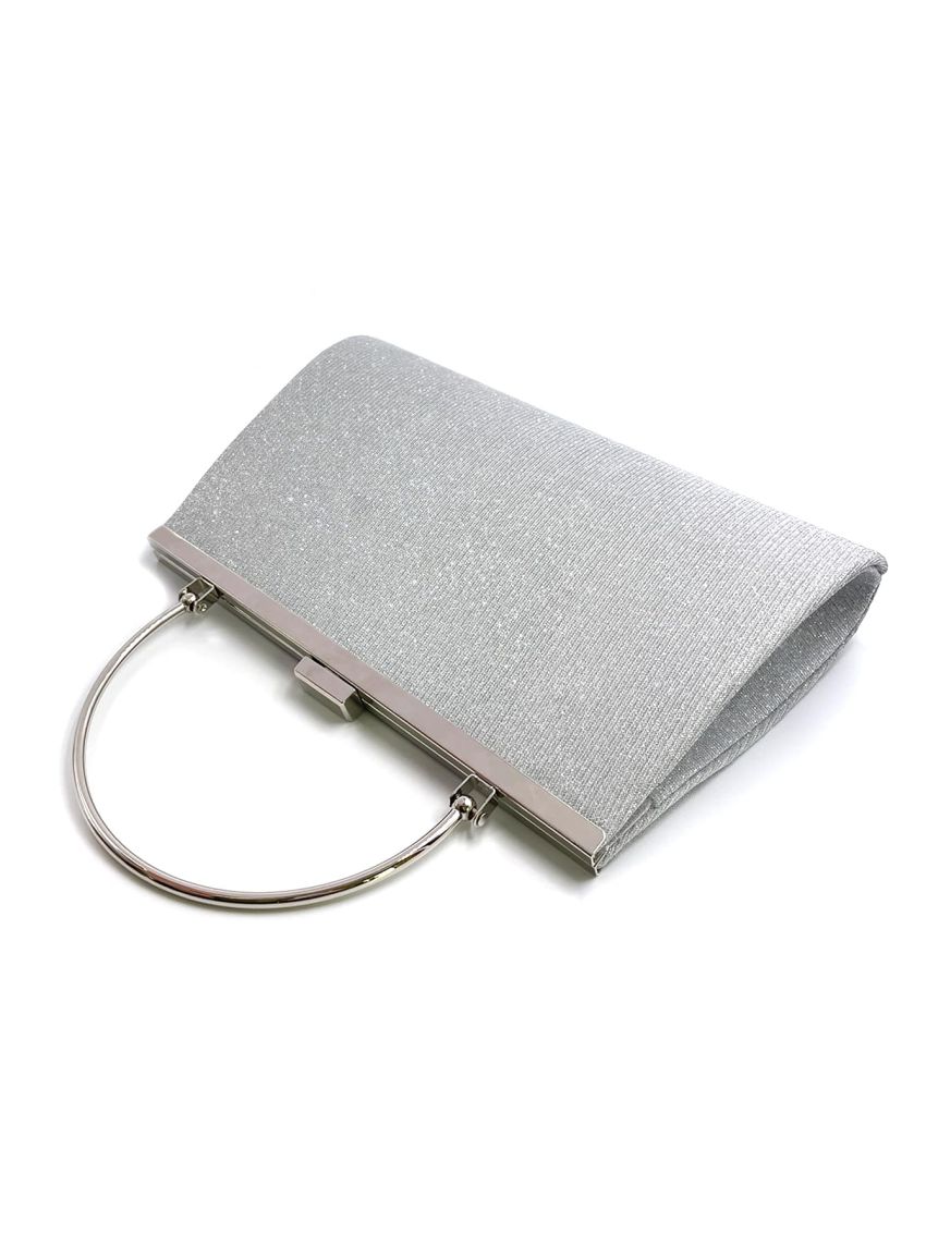 Medium Ruched Bag Silver Metal Decor Top Handle