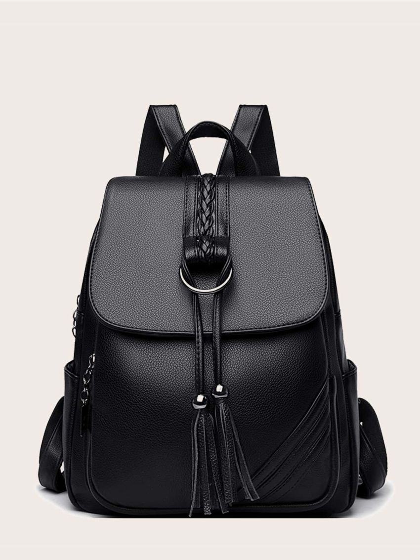 Tassel Decor Flap Backpack