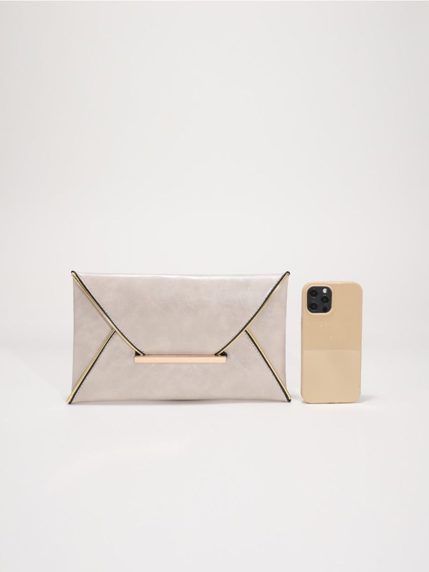 Contrast Binding Flap Square Bag