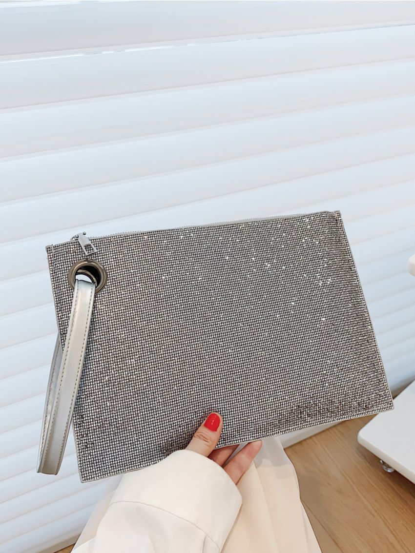 Glitter Grommet Eyelet Decor Square Bag