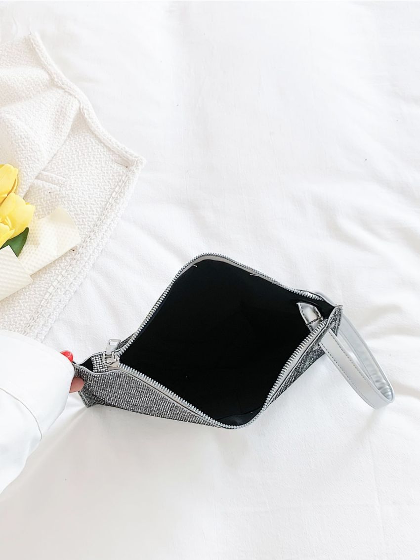 Glitter Grommet Eyelet Decor Square Bag