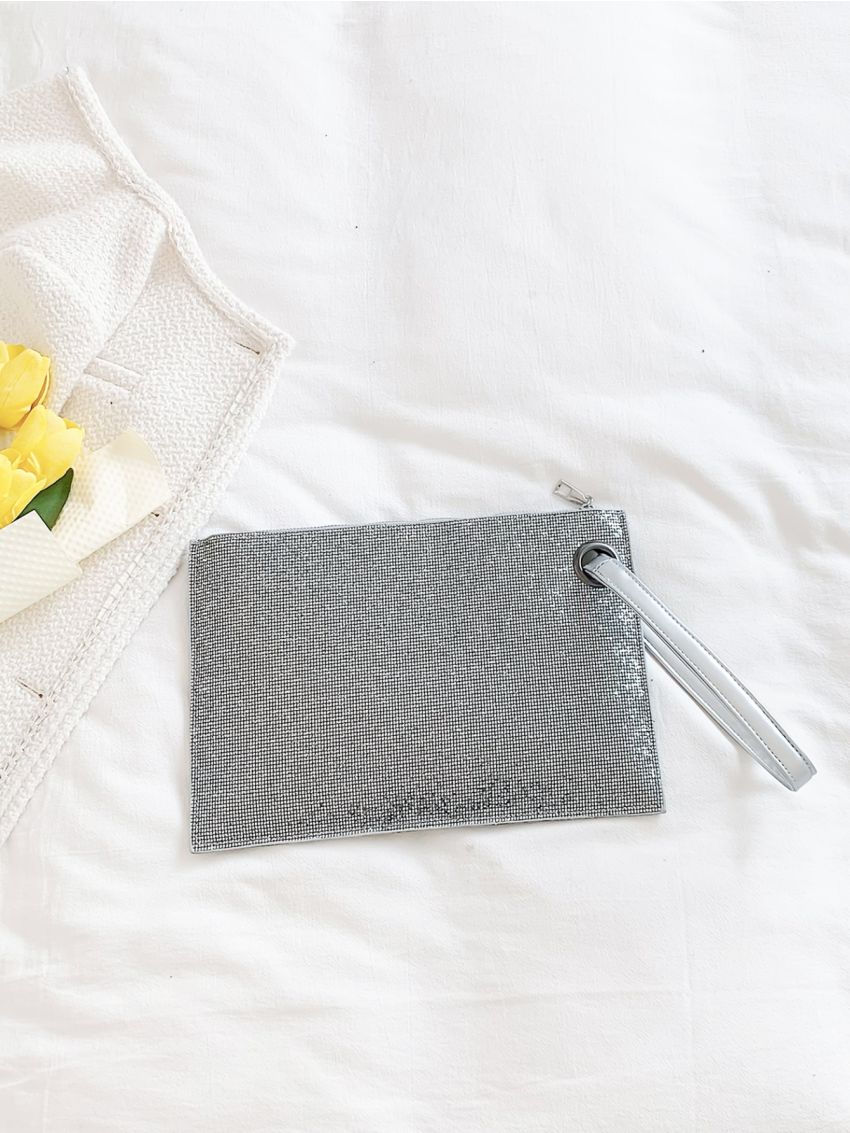 Glitter Grommet Eyelet Decor Square Bag