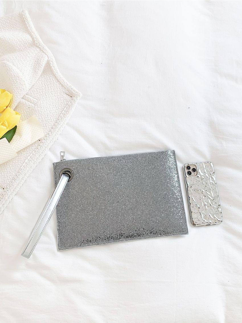 Glitter Grommet Eyelet Decor Square Bag