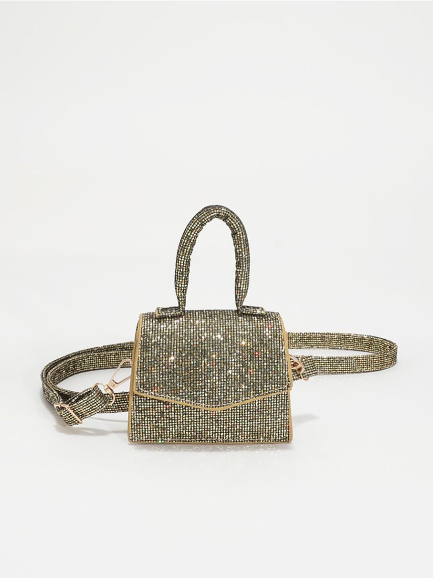 Mini Glitter Flap Square Bag