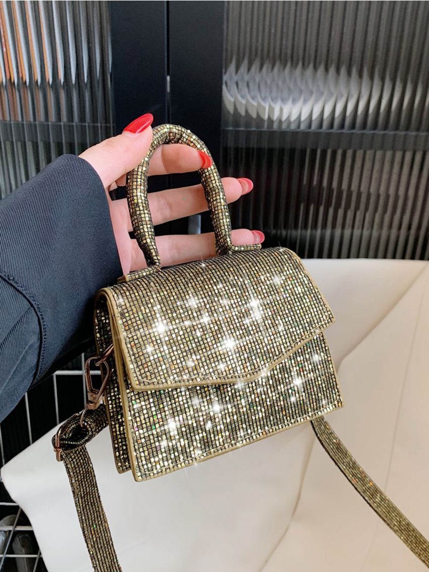 Mini Glitter Flap Square Bag