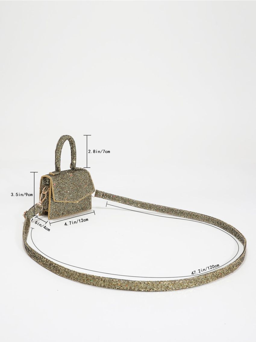 Mini Glitter Flap Square Bag