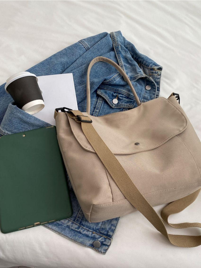 Snap Button Square Bag