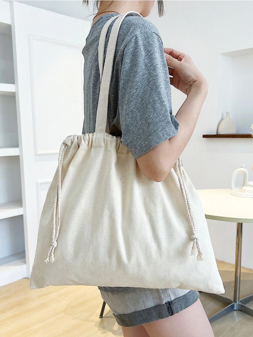 Drawstring Design Shopper Bag