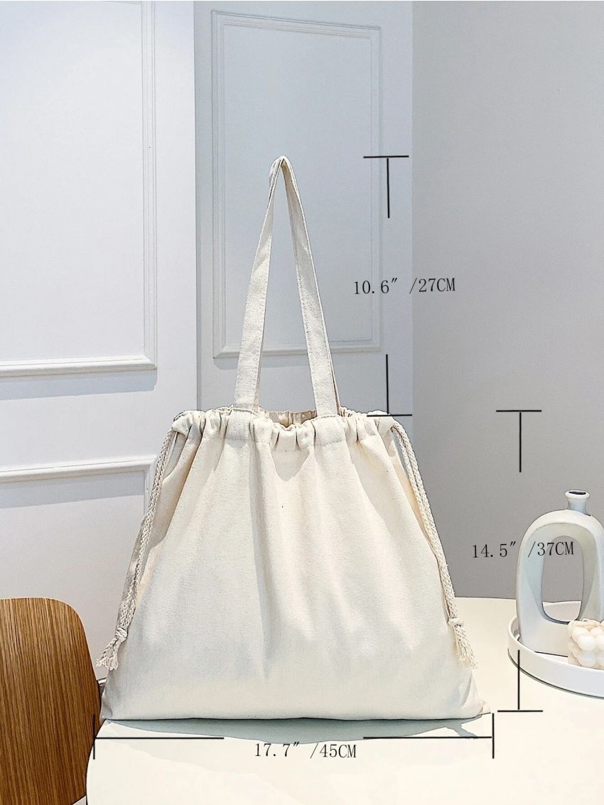 Drawstring Design Shopper Bag