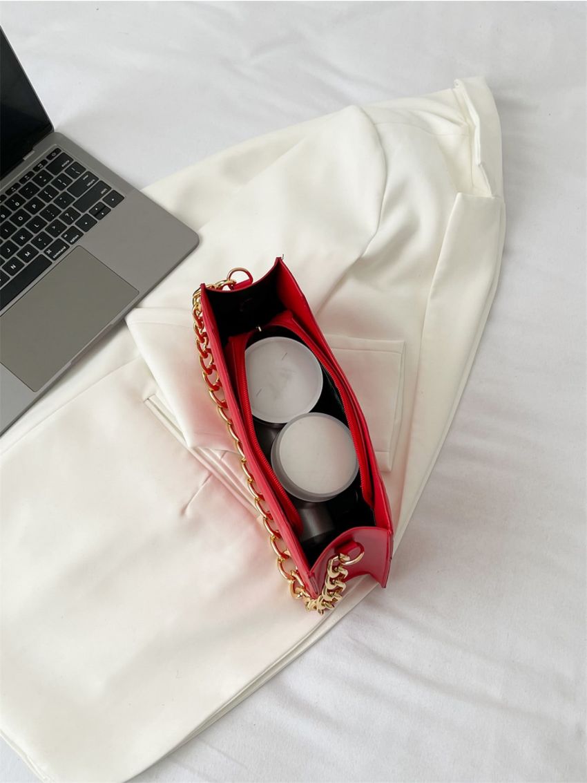 Heart Graphic Baguette Bag