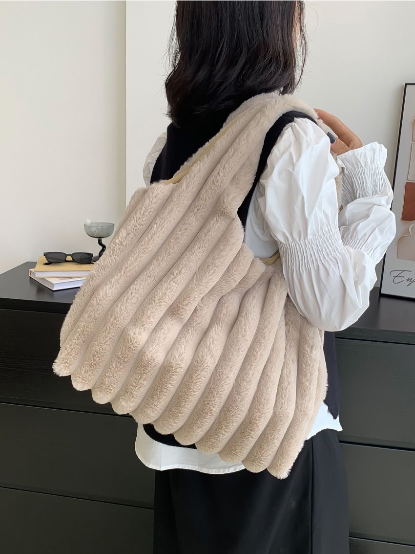 Fluffy Shoulder Tote Bag