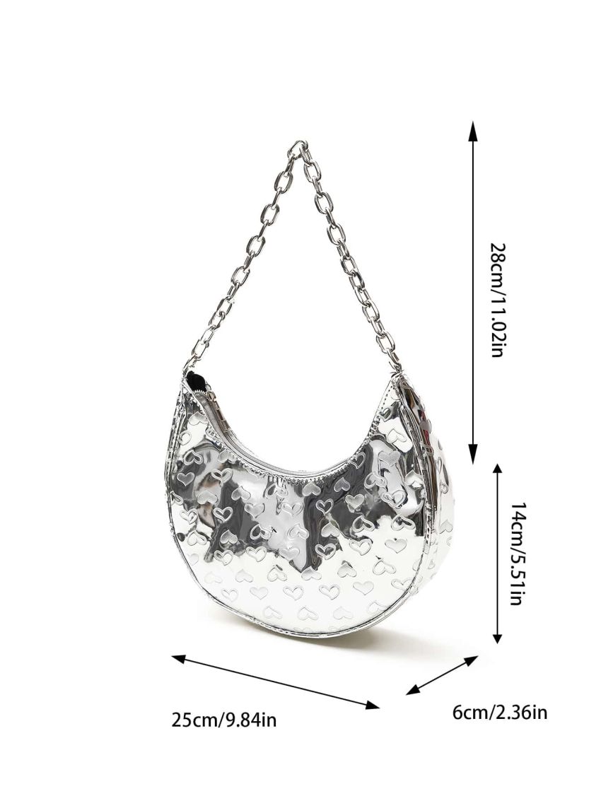 Metallic Chain Hobo Bag