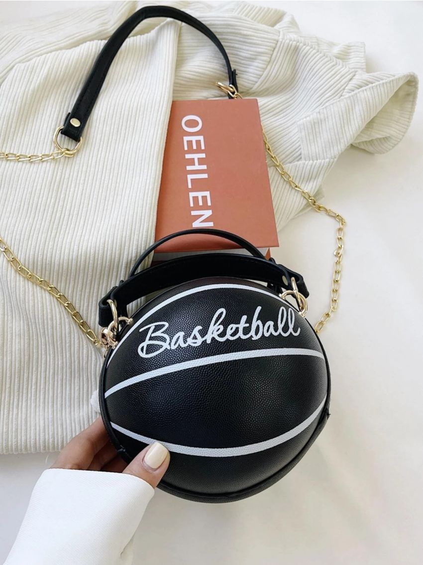 Women's Shoulder Bag, Novelty Bag, Basketball Shaped Chain Bag