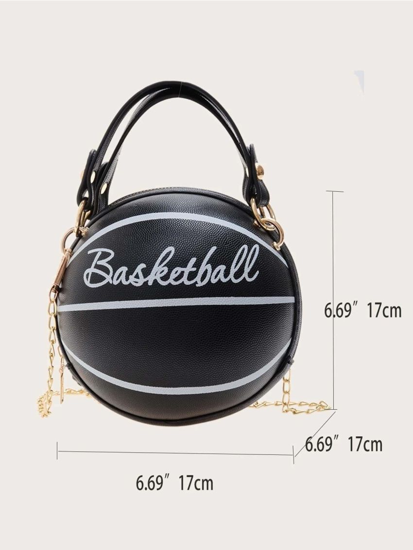 Women's Shoulder Bag, Novelty Bag, Basketball Shaped Chain Bag