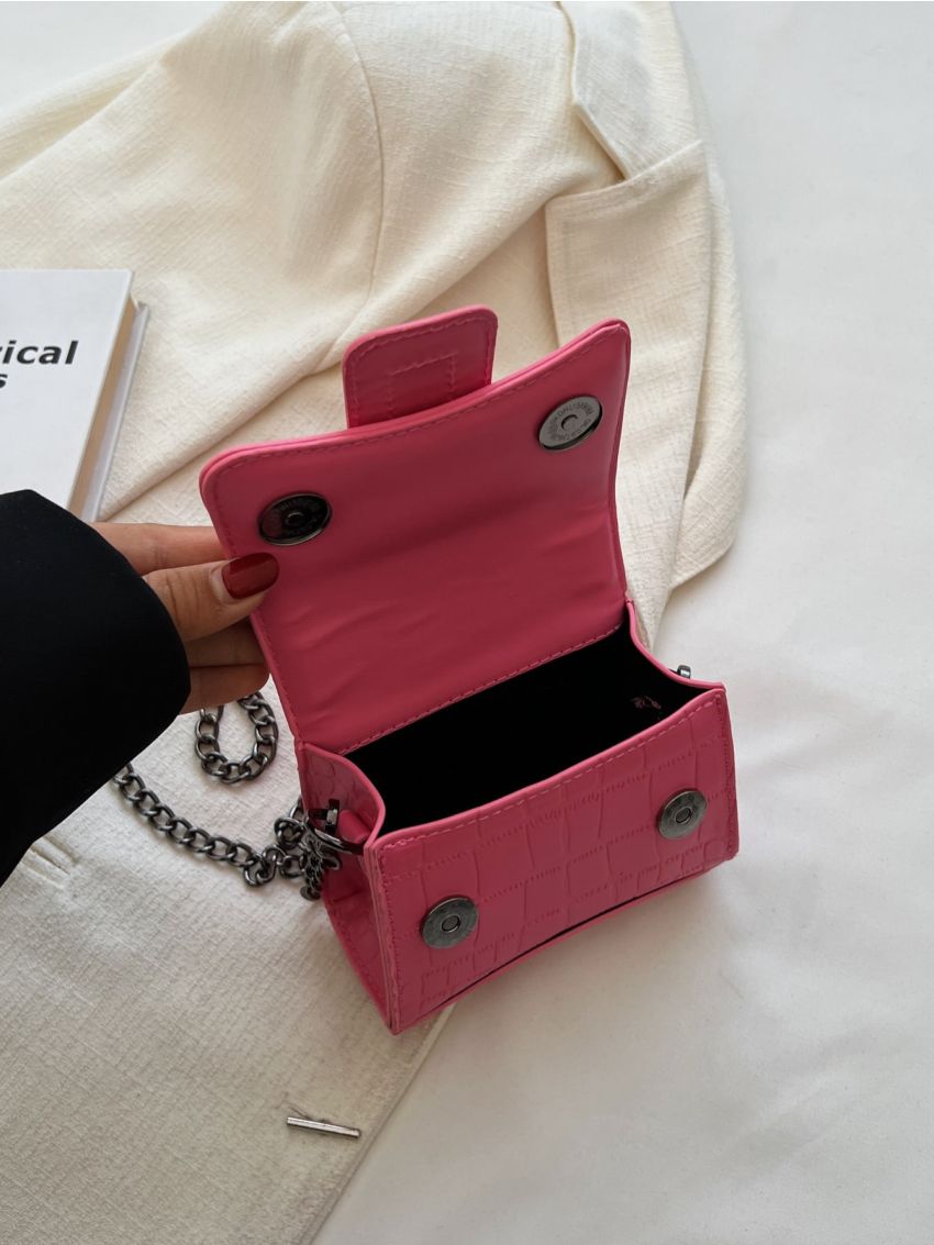 Mini Neon Pink Square Bag