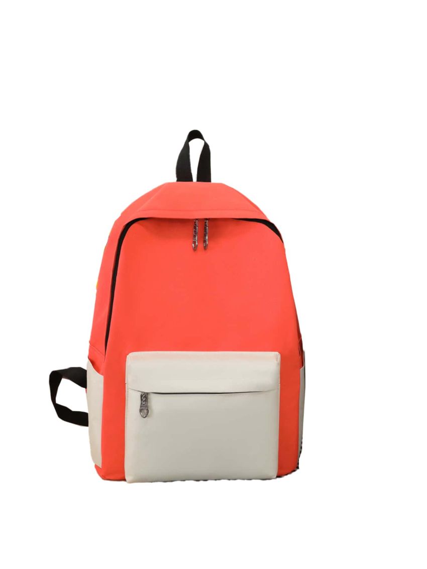 4Pcs Two Tone Pocket Front Backpack Set