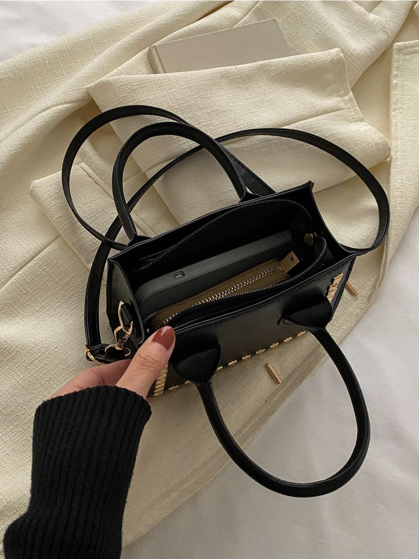 Mini Studded Decor Square Bag